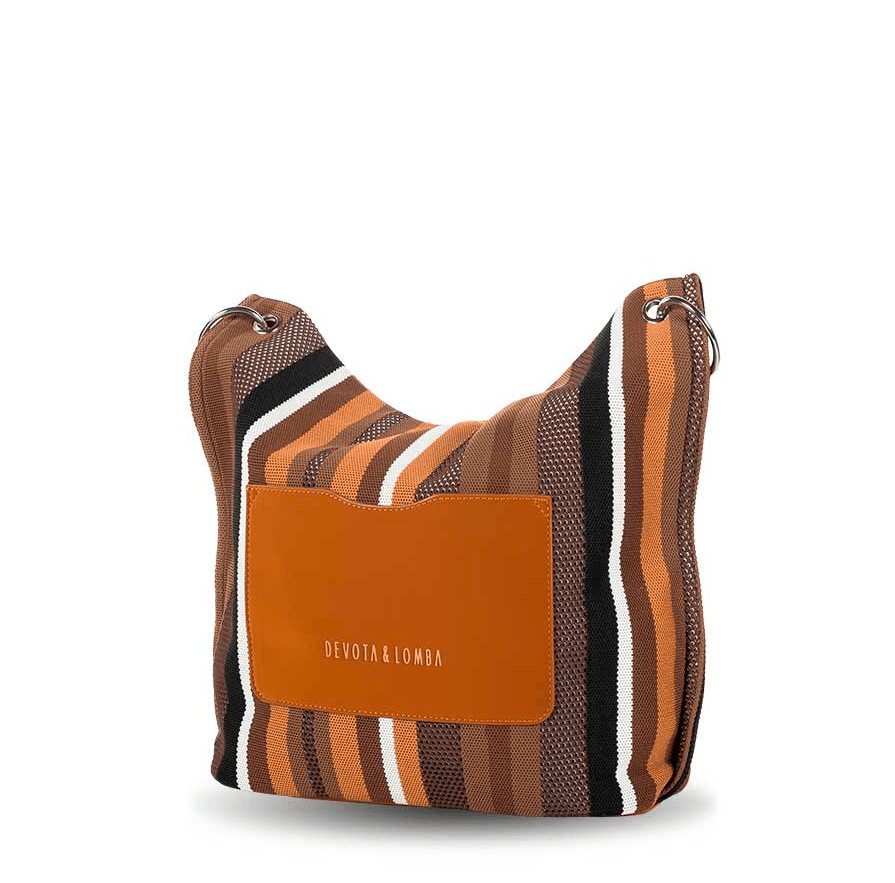 260701 bolso de hombro bandolera grande sintético rejilla rayas knit devota & lomba tempardo marrón detrás
