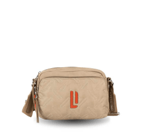 260990 bolso bandolera tres departamentos nylon pespuntes iron devota & lomba temprado taupe
