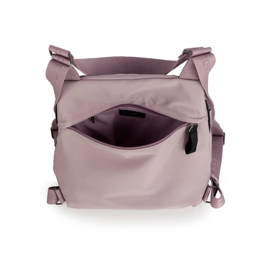 605043 bolso mochila nylon allison gabol temprado nude detrás interior