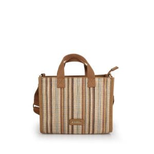 605206 bolso de mano bandolera rafia sintetico rayas amore Gabol Temprado cuero