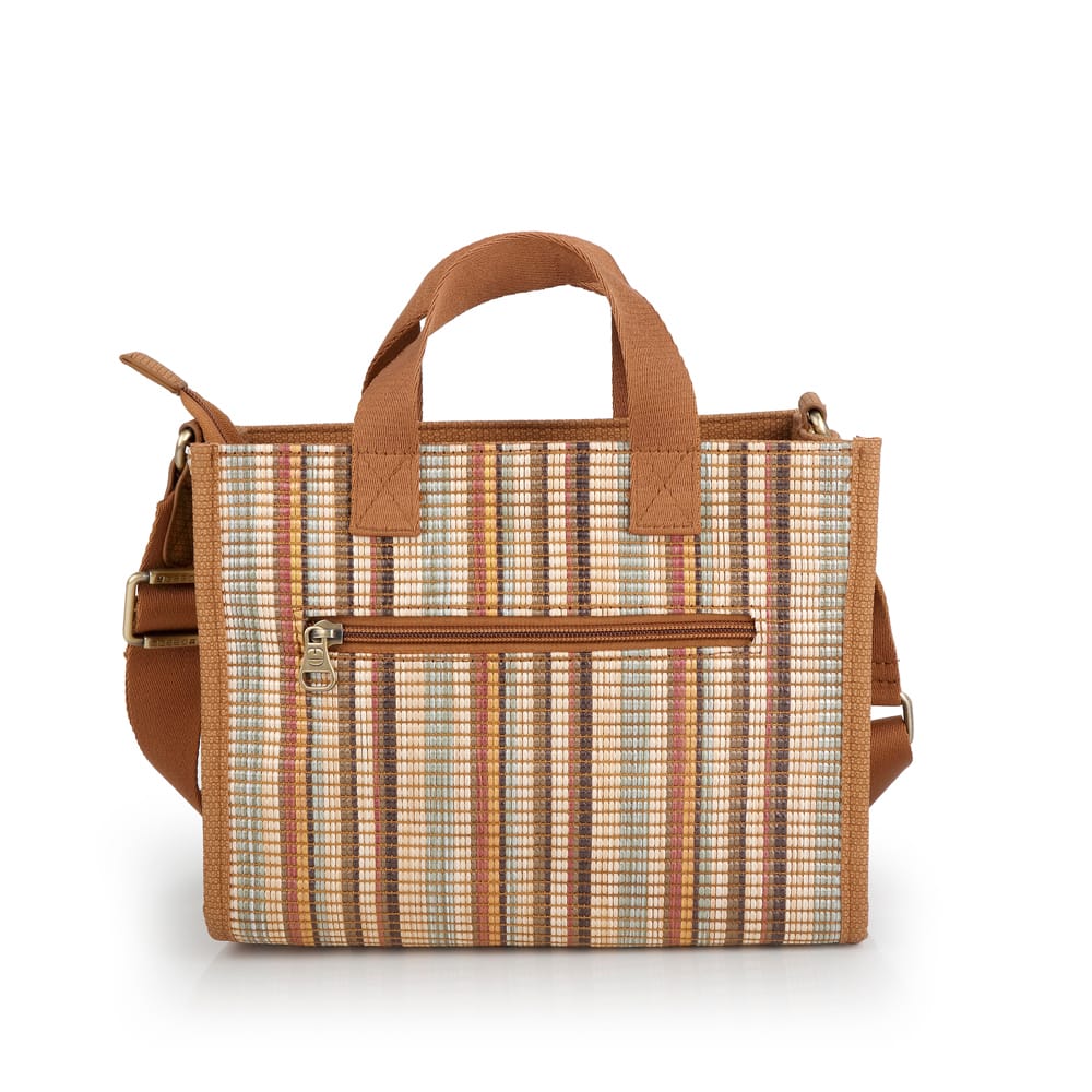 605206 bolso de mano bandolera rafia sintetico rayas amore Gabol Temprado cuero detrás