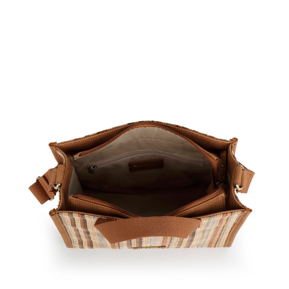 605206 bolso de mano bandolera rafia sintetico rayas amore Gabol Temprado cuero interior