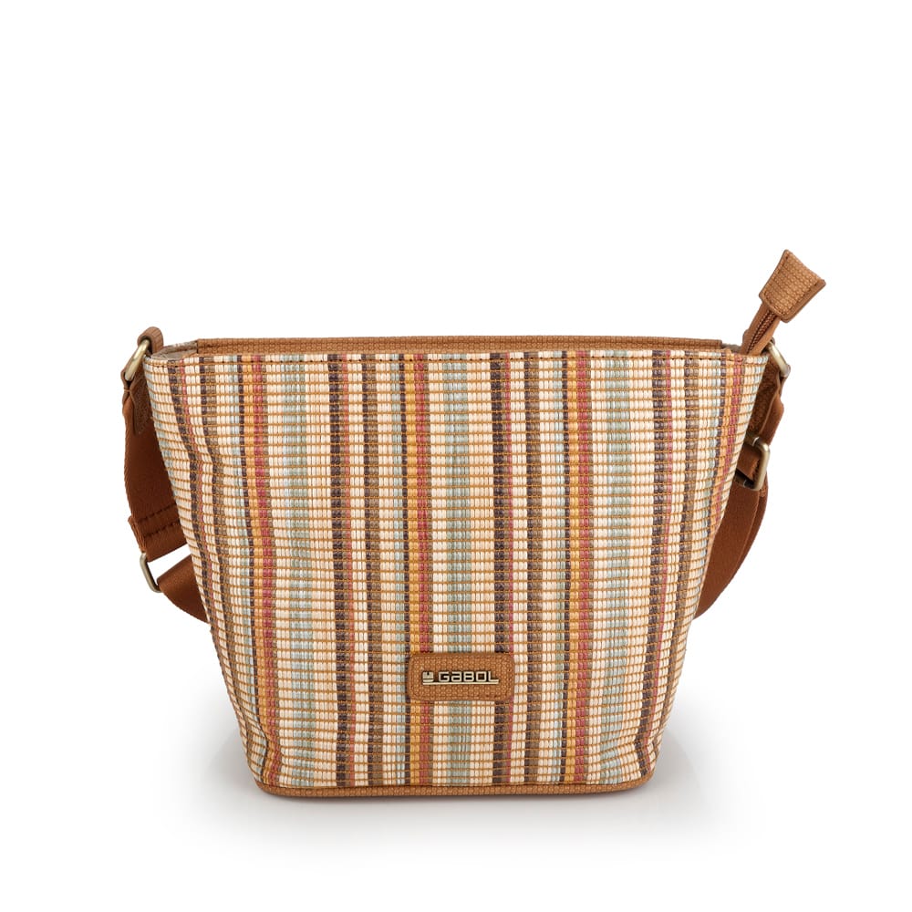 605227 bolso bandolera rafia sintetico rayas Amore Gabol Temprado cuero