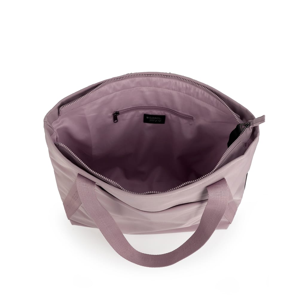 605035 Bolso shopping grande dos asas nylon allison gabol temprado nude interior