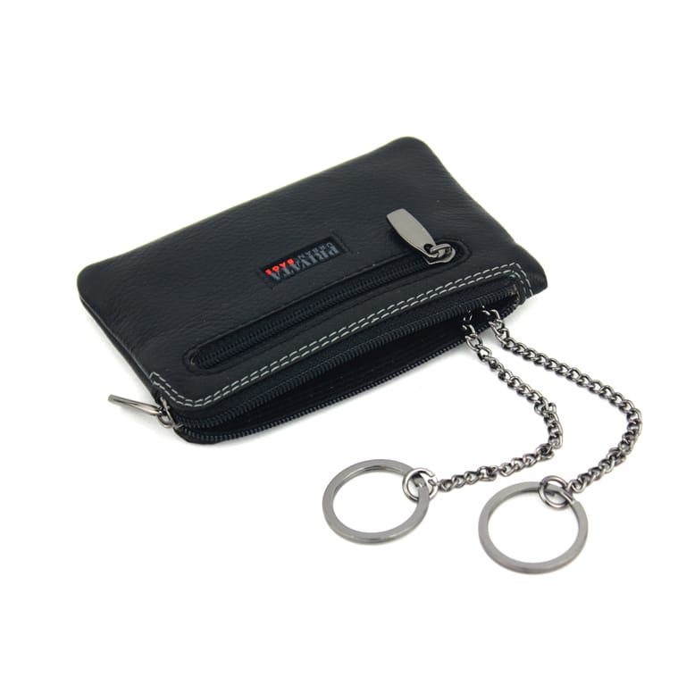 15305 monedero llavero cremallera piel time privata Temprado negro interior