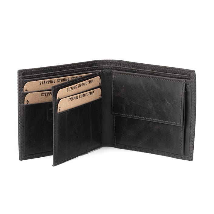 5186 cartera tarjetero monedero americana piel puntos ara stamp Temprado negro interior