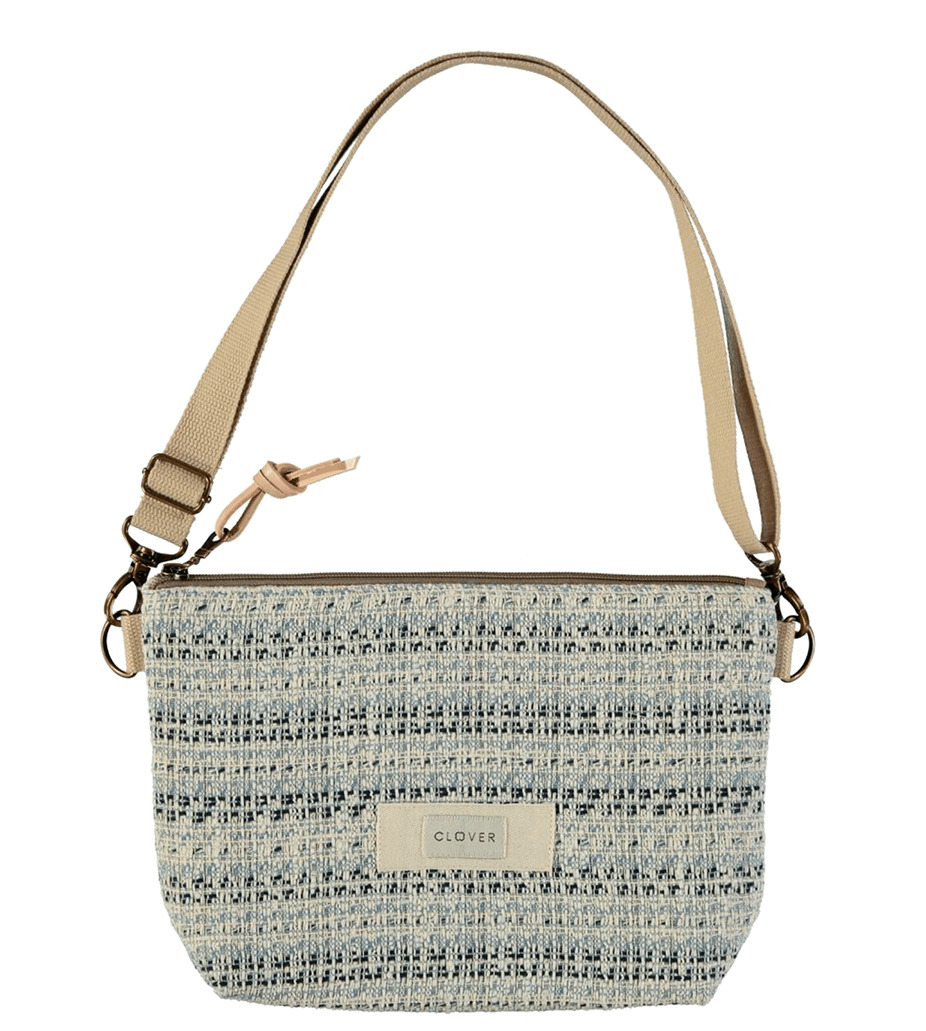 belt_coco bolso bandolera téxtil franjas clover temprado azul