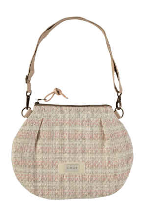 mikado_coco bolso bandolera redondeado téxtil franjas clover temprado rosa