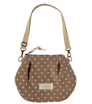 mikado_topos bolso bandolera redondeado téxtil clover temprado marrón