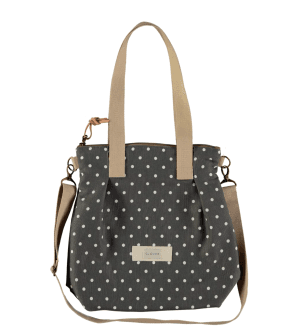milano_punts bolso ombro dos asas bandolera téxtil topos clover temprado gris