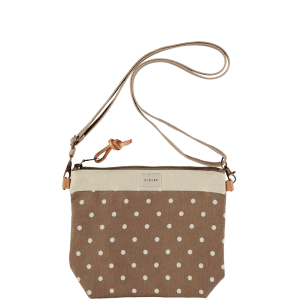 shoulder_punts bolso bandolera pequeño téxtil topos clover temprado marrón