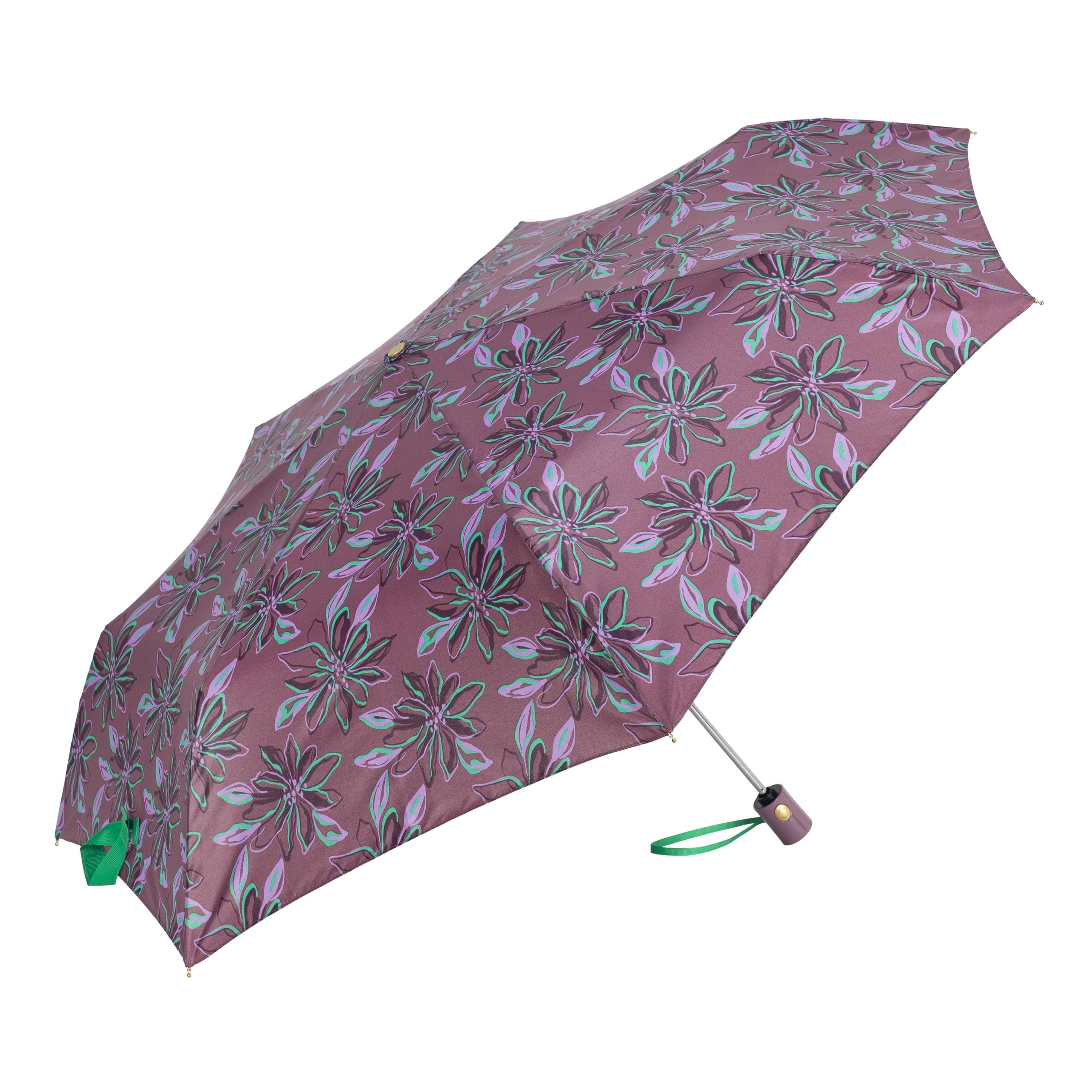 5887 paraguas plegable automático abrir cerrar flores winproof temprado cacharel lila abierto