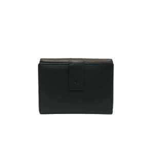 9658 billetero tarjetero monedero lengüeta solapa piel negro