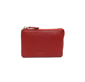 21720 monedero grande cremallera tres departamentos piel bicolor chloe temprado rojo negro