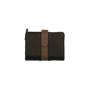 21901 billetero tarjetero monedero cremallera lengüeta piel Chloe temprado bicolor negro