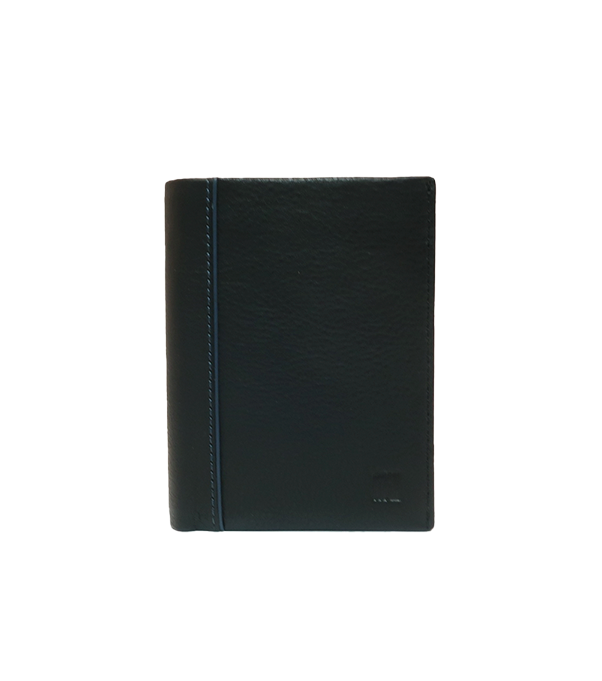 30106 cartera billetero tarjetero grande piel franja lateral chloe temprado negro azul