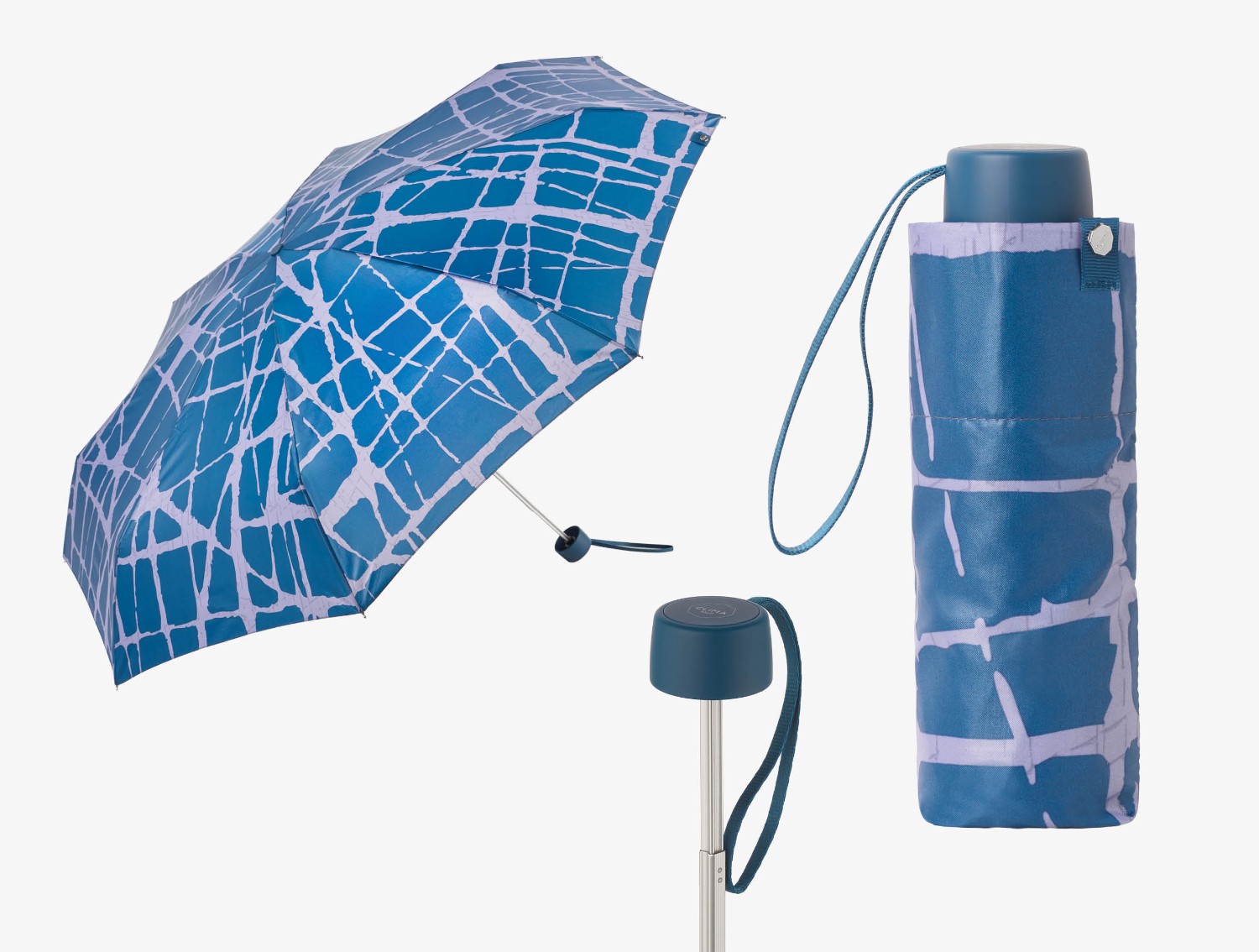 58264 paraguas plegable manual pequeño estampado ligero antiviento M&P azul