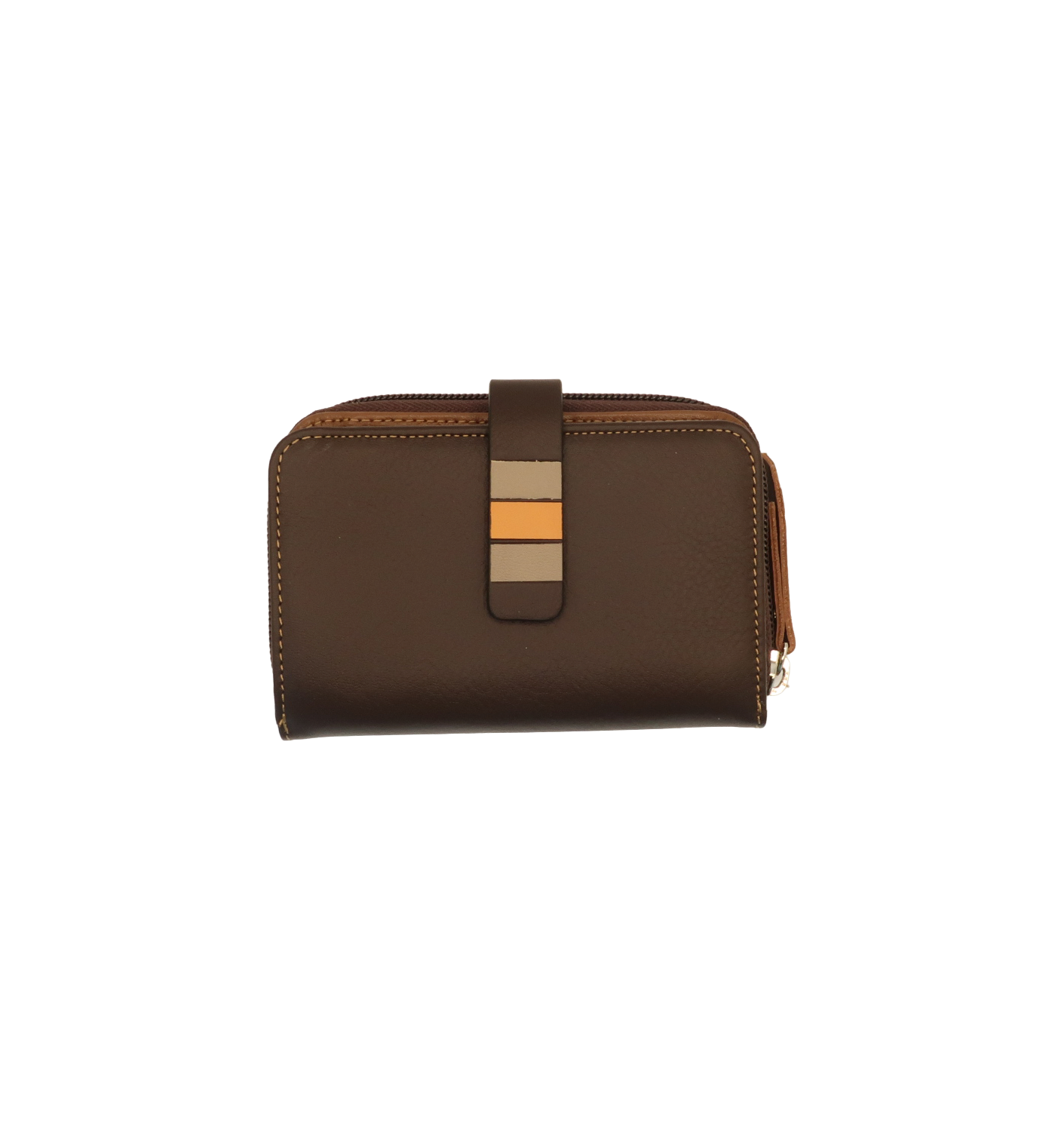 708_97 billetero monedero tarjetero cremallera lengüeta bicolor piel naylor temprado marrón