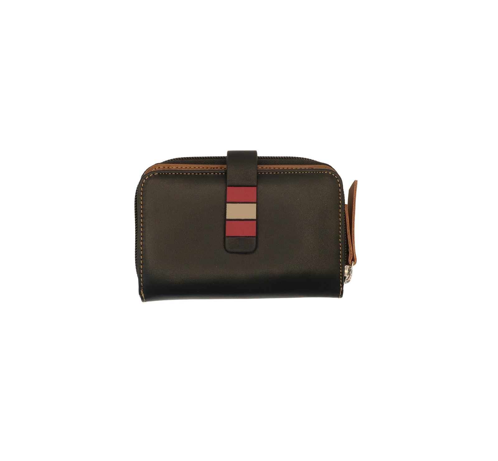 708_97 billetero monedero tarjetero cremallera lengüeta bicolor piel naylor temprado negro