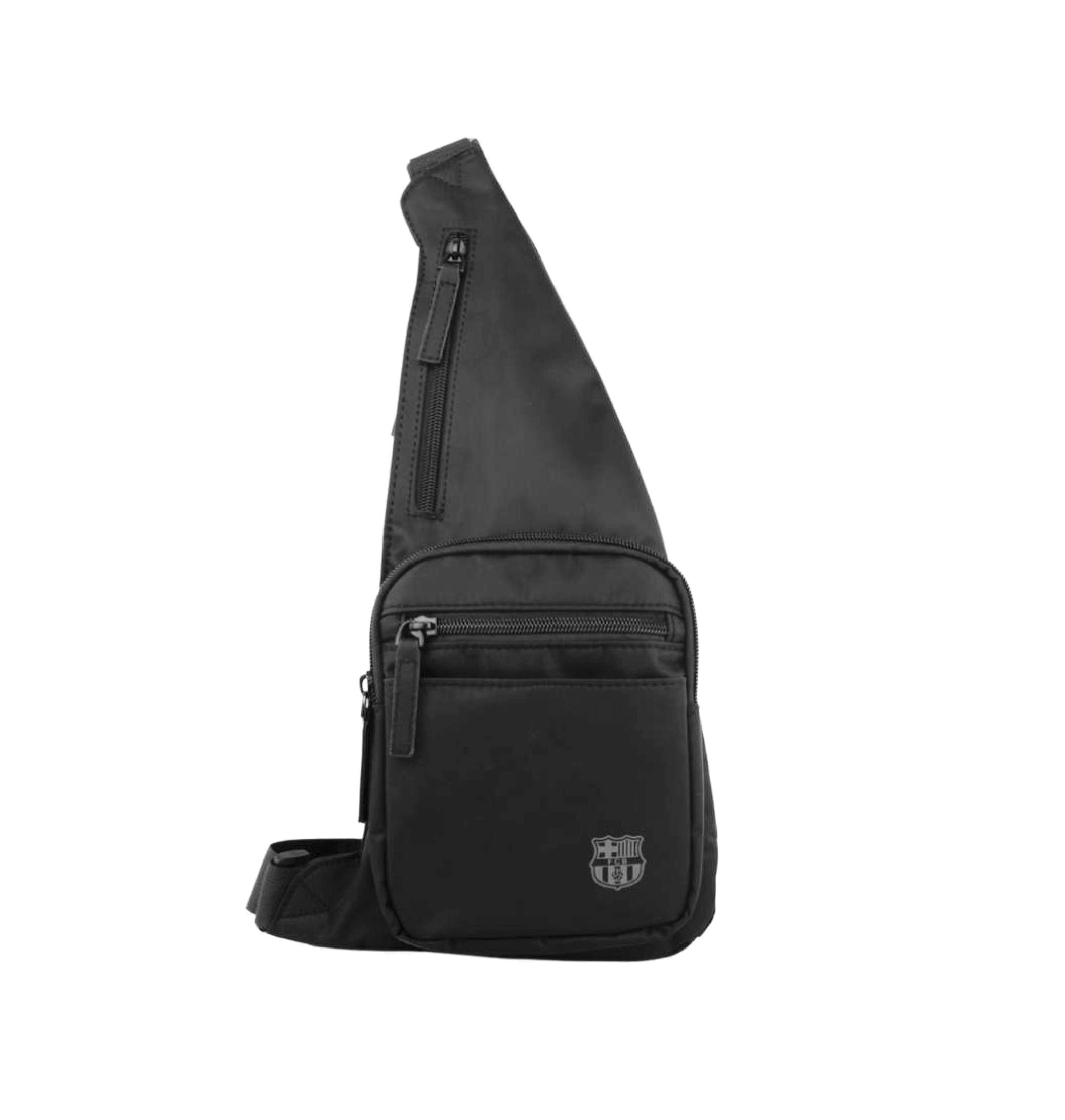 21 mochila cruzada bandolera bolsillo nylon escudo barça isafi temprado negro