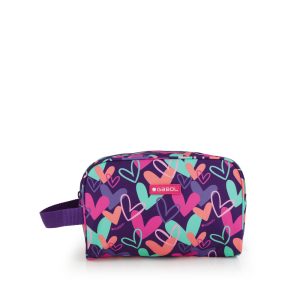 237888 neceser juvenil nylon estampado corazones kokoro gabol morado