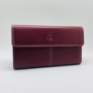 3127 billetero tarjetero monedero extra grande piel solapa europell lugupell burdeos