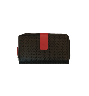 8130_772 Billetero tarjetero monedero grande cremallera piel Cross lugupell negro